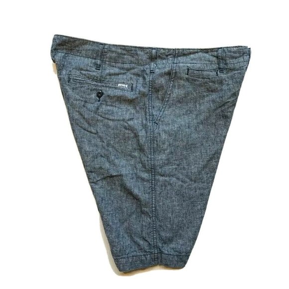 Levis Linen Blend Chino Shorts Mens 33 (34) Flat Front Beach Summer Outdoor Blue - Picture 3 of 12